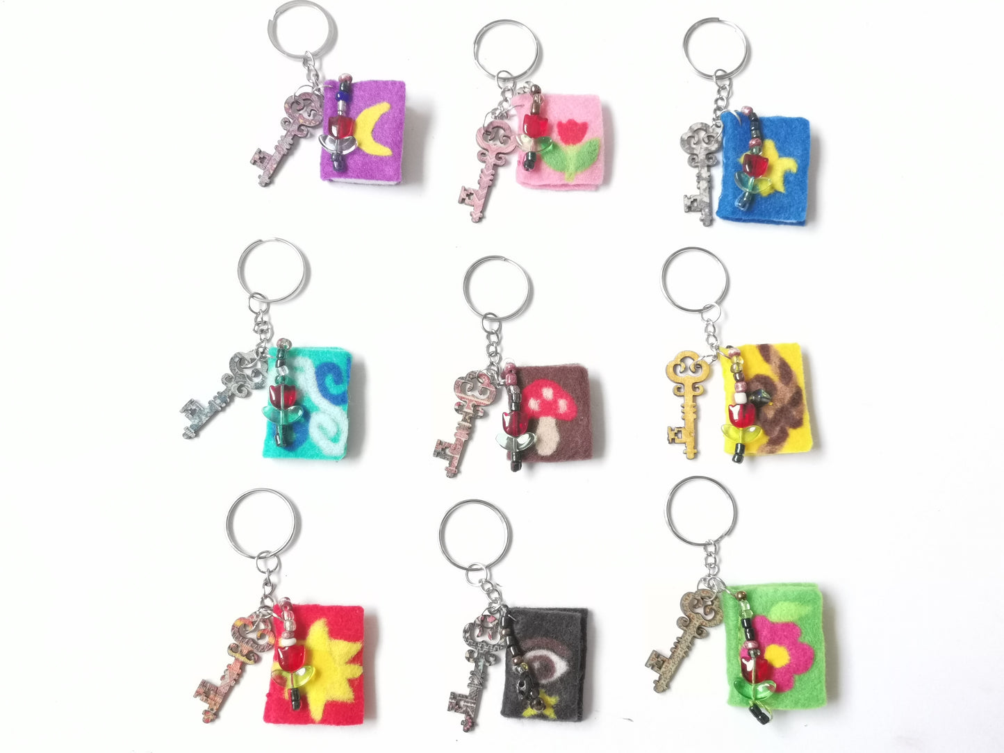 Book and Key Keychains